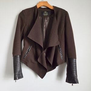 L.Y.N.N by Carla Ferreri Fabric & Leather Jacket XS